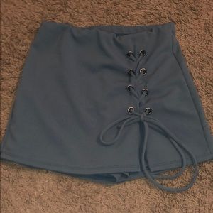 Teal blue blush skirt